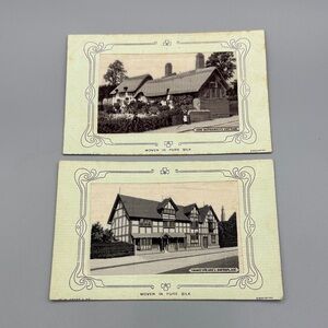 Antique Victorian Grant Silk Postcards Shakespeare / Ann Hathaway c 1910